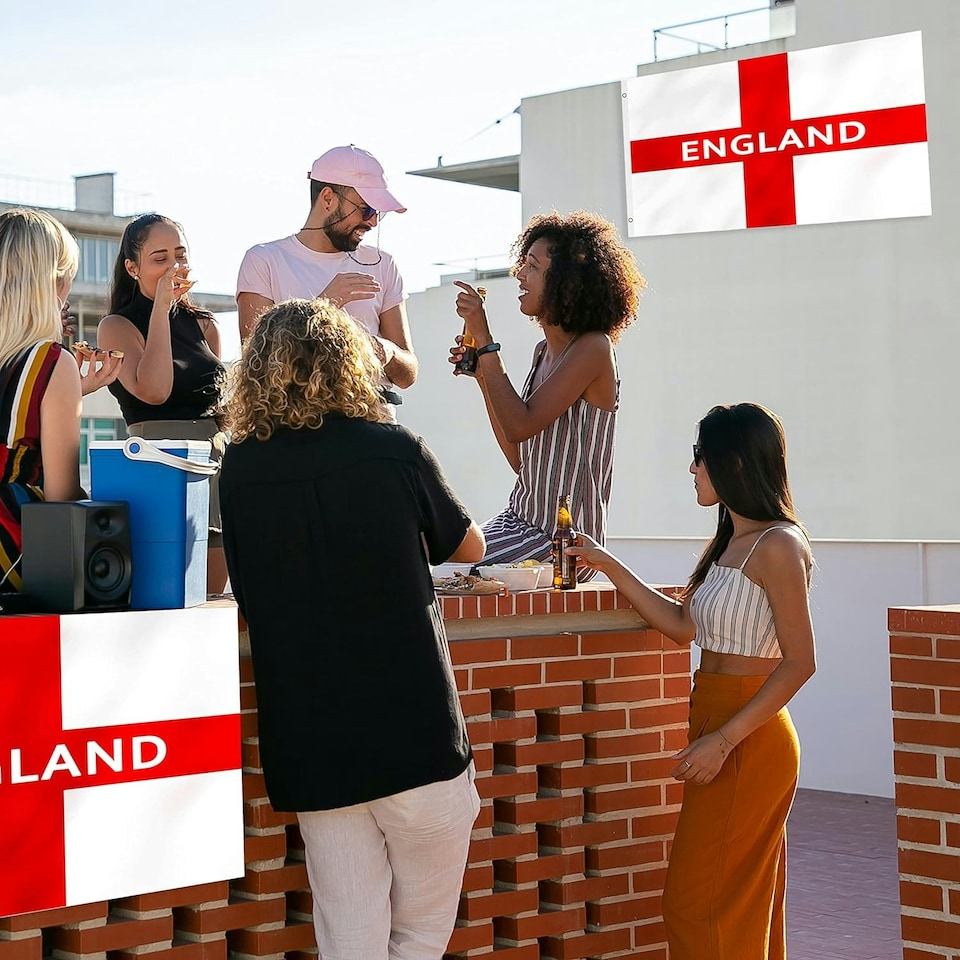 image 1 of 5ft x 3ft England Printed St George Cross National Flag with 2 Eyelets