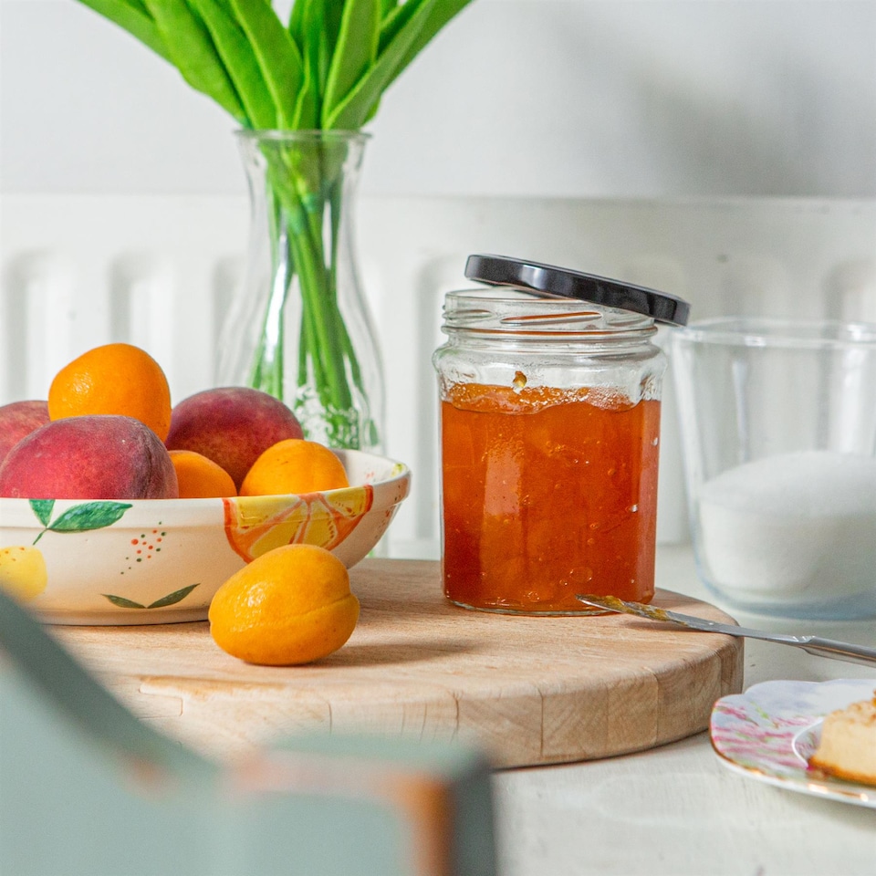 image 1 of Argon Tableware Glass Jam Jars with Lids - 450ml - Pack of 6