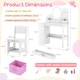 image 2 of COSTWAY Kids Princess Vanity Table & Chair Set White