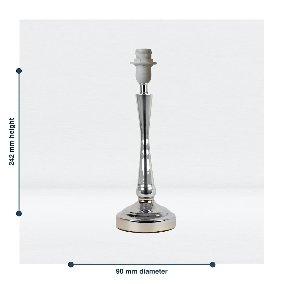 image 1 of First Choice Lighting Chrome Stick Table Lamp Base with Stem Detail Chrome