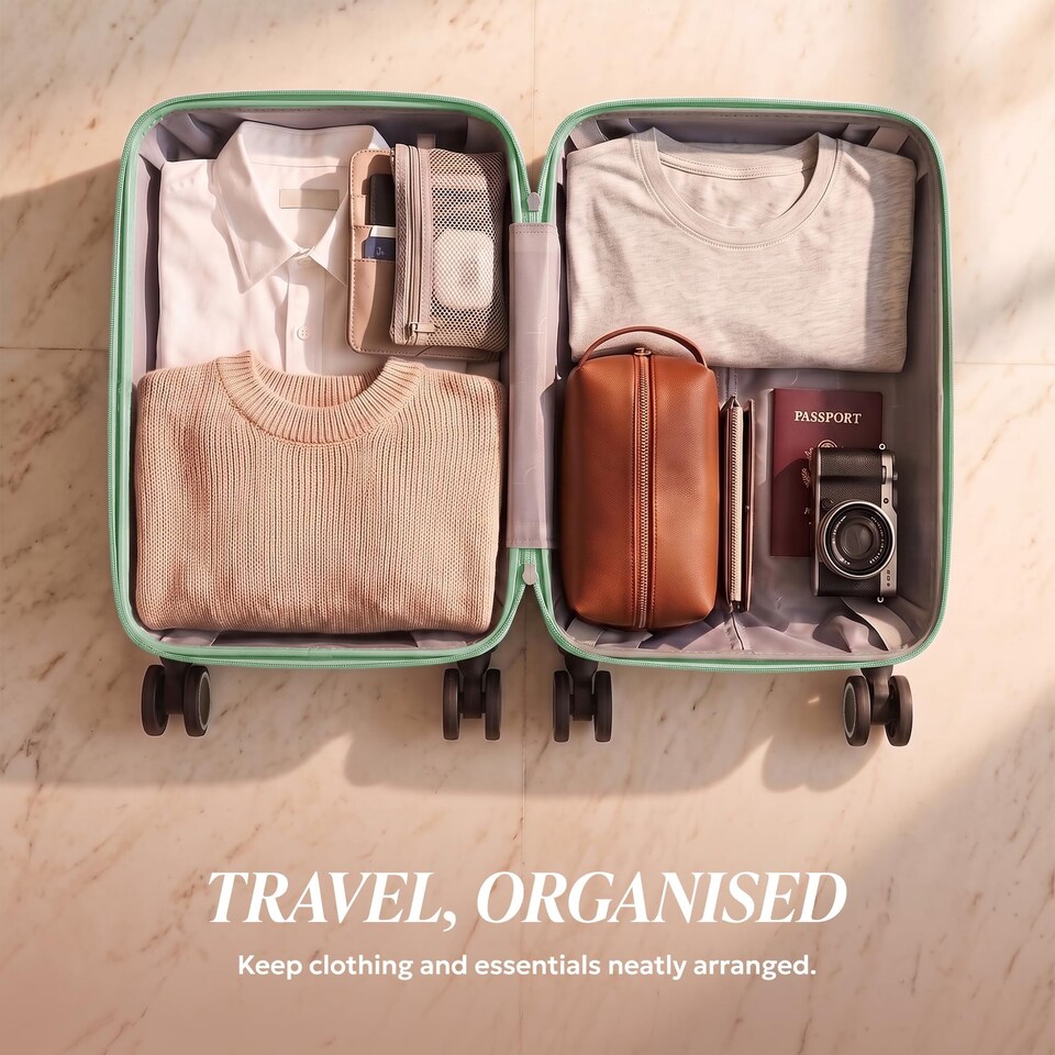 image 1 of Lugg Vacay Hard Shell Cabin Suitcase ABS 360 Spinner Wheels Water Resistant (40x30x20cm)