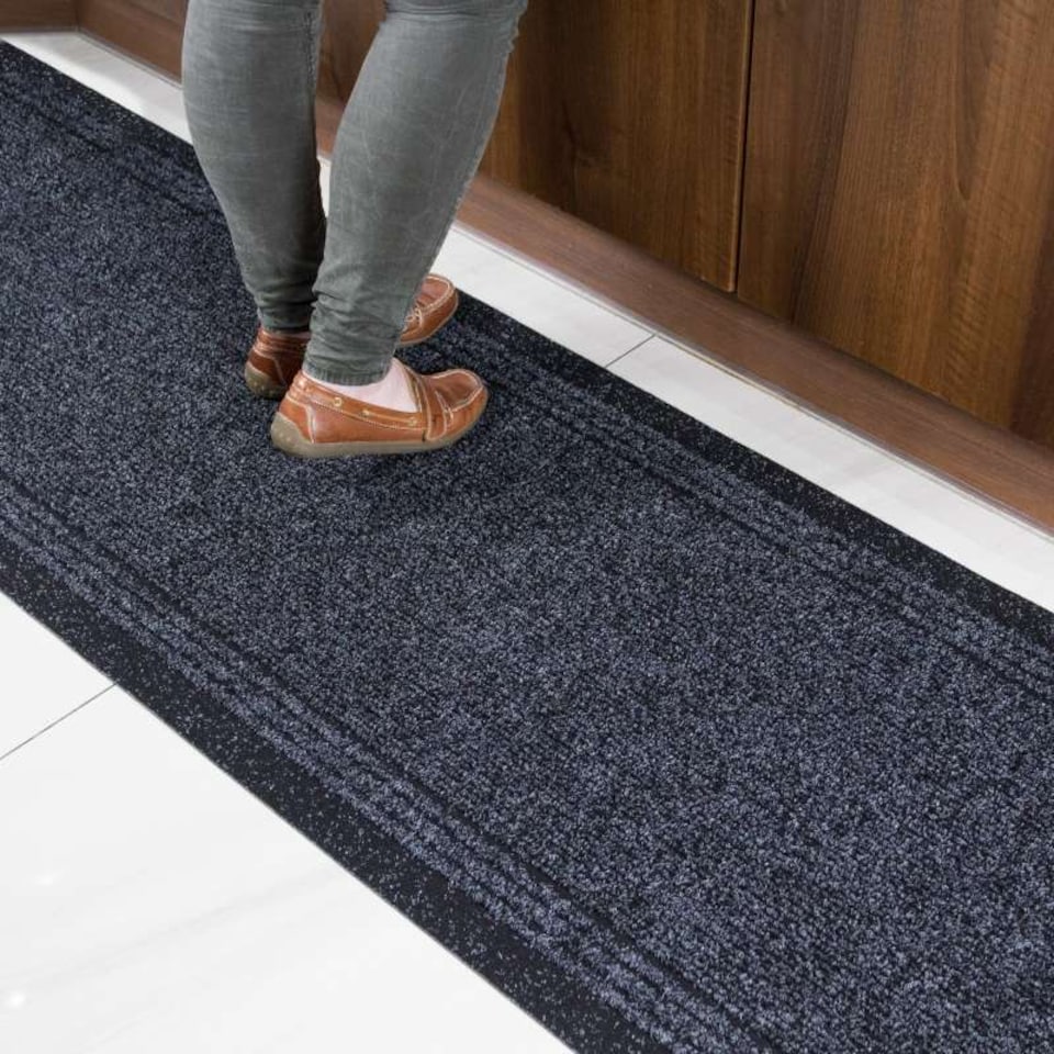 image 1 of kukoon 3ft - 39ft Long Dark Grey Hallway Runner Rug Stair Carpet Mat 60cm x 183cm