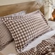 image 3 of Yard Barton Gingham Check Duvet Cover Set | Brown | Chocolate | Single | 1