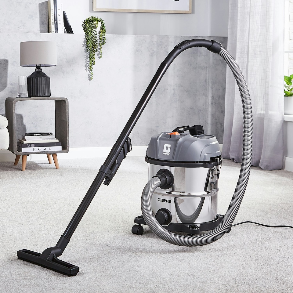 image 1 of GEEPAS 1400W Wet & Dry Drum Vacuum Cleaner, 20L