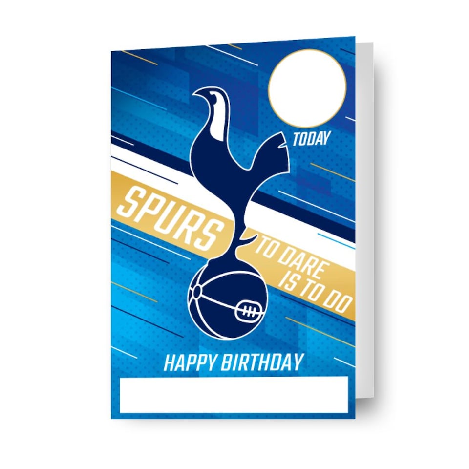 Tottenham Hotspur FC Personalise Birthday Card With Sticker Sheet