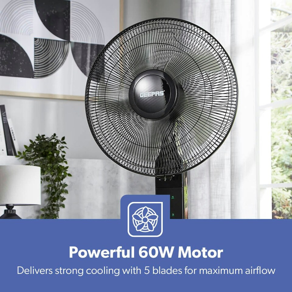 image 1 of GEEPAS 16’’ Pedestal Fan with Remote Control – 60W
