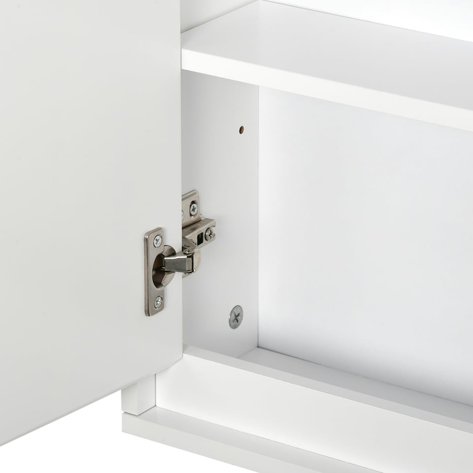 image 1 of HOMCOM Wall Mounted Mirror Cabinet with Storage Shelf for Bathroom White