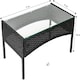 image 5 of Straame 4PC Rattan Garden Furniture Set with Table, 2 Cushioned Chairs & Double Sofa, (Black) Black