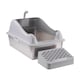image 1 of Living and Home Semi-Closed Anti-Splash Cat Litter Box Pet Toilet with Pedal | Grey