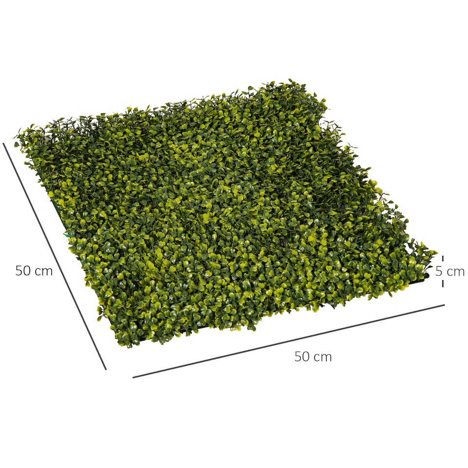 image 1 of Outsunny 12PCS Artificial Boxwood Panel 50cm x 50cm Faux Hedge Greenery Backdrop