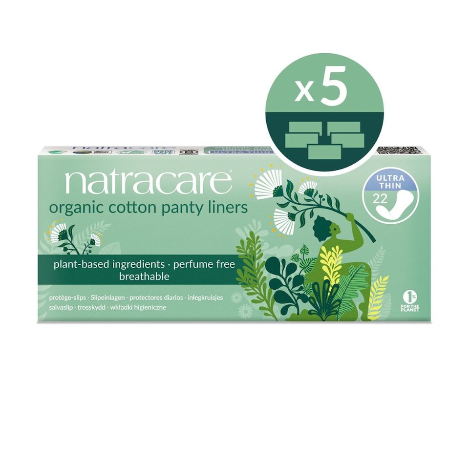 image 1 of Natracare Ultra Thin Panty Liners 5 x 30 Pack