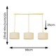 image 3 of ValueLights Reni Natural Drum Shade 3 Drop Bar Gold Diner Ceiling Pendant Light with Bulbs Gold