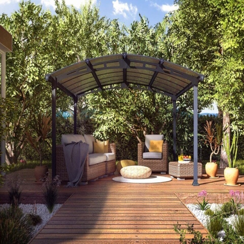 image 1 of Tucson 4300 Garden Gazebo - Polycarbonate - L435 x W359 x H242 cm - Grey
