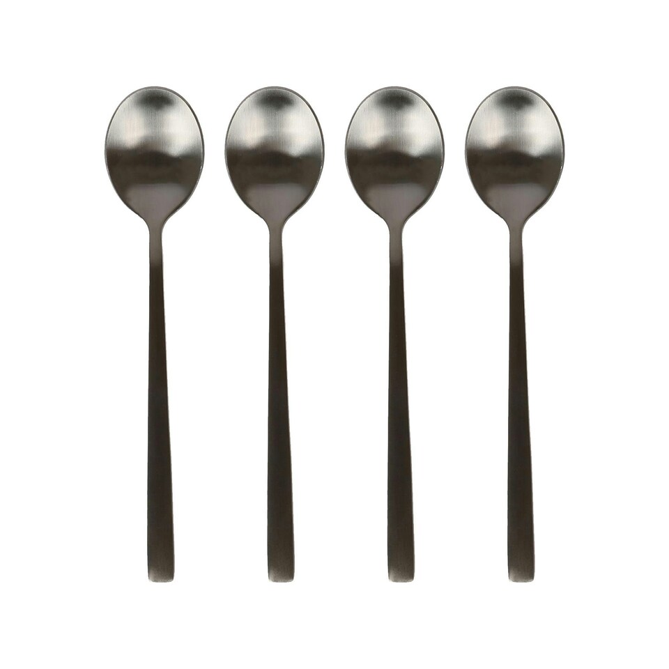 image 1 of Argon Tableware Stainless Steel Teaspoons - 14.5cm - Black - Pack of 4