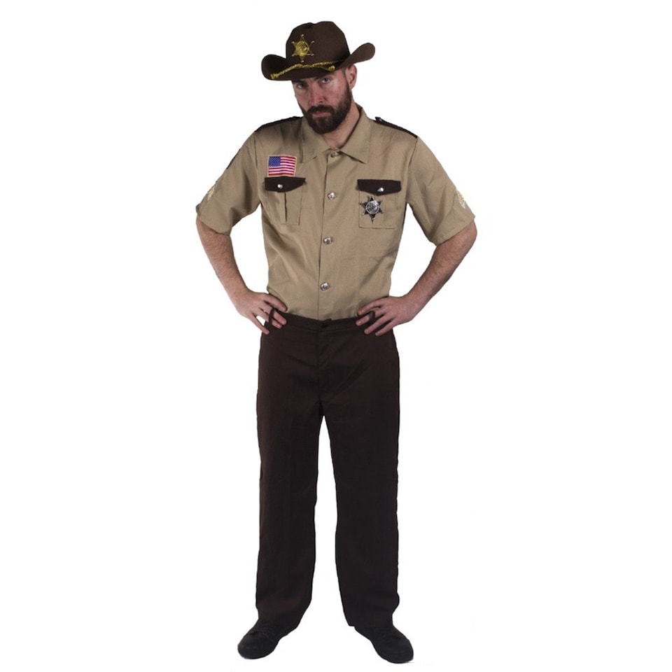 image 1 of US Sheriff Costume & Hat Brown | XL