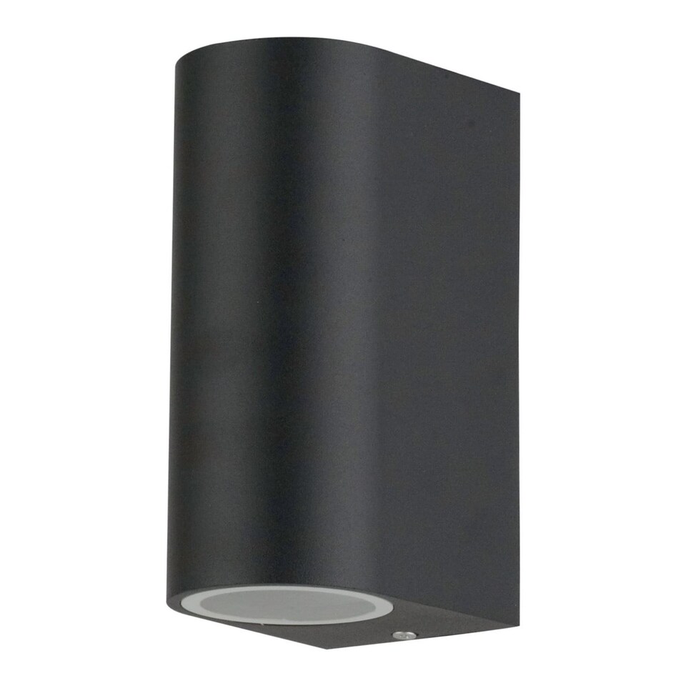 image 1 of Drayton - Black Outdoor Twin Wall Light | Black | Clear | 1