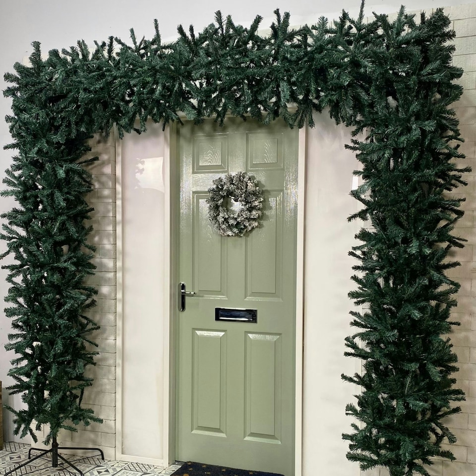 image 1 of 8ft (2.4m) Indoor Outdoor Artificial Christmas Tree Arch in Green