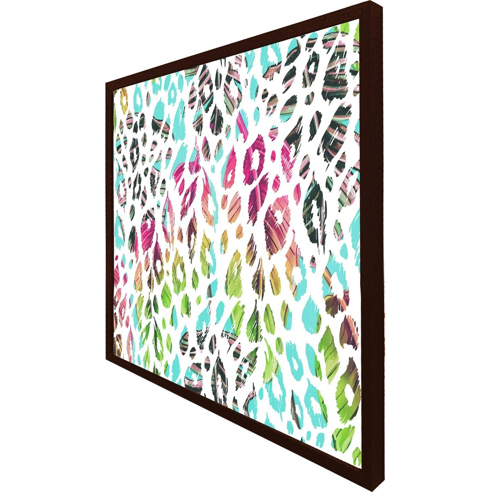 image 1 of Multi coloured leopard spots (Picture Frame) White | S