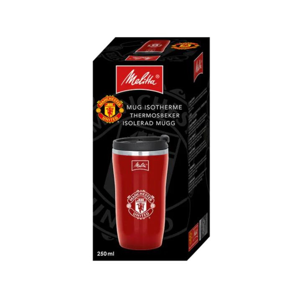 image 1 of Manchester United Melitta Thermal Leakproof Travel Mug 250ml Red