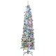 image 1 of HOMCOM 7.5' Artificial Christmas Tree with Flocked Tips, LED Lights, Decoration
