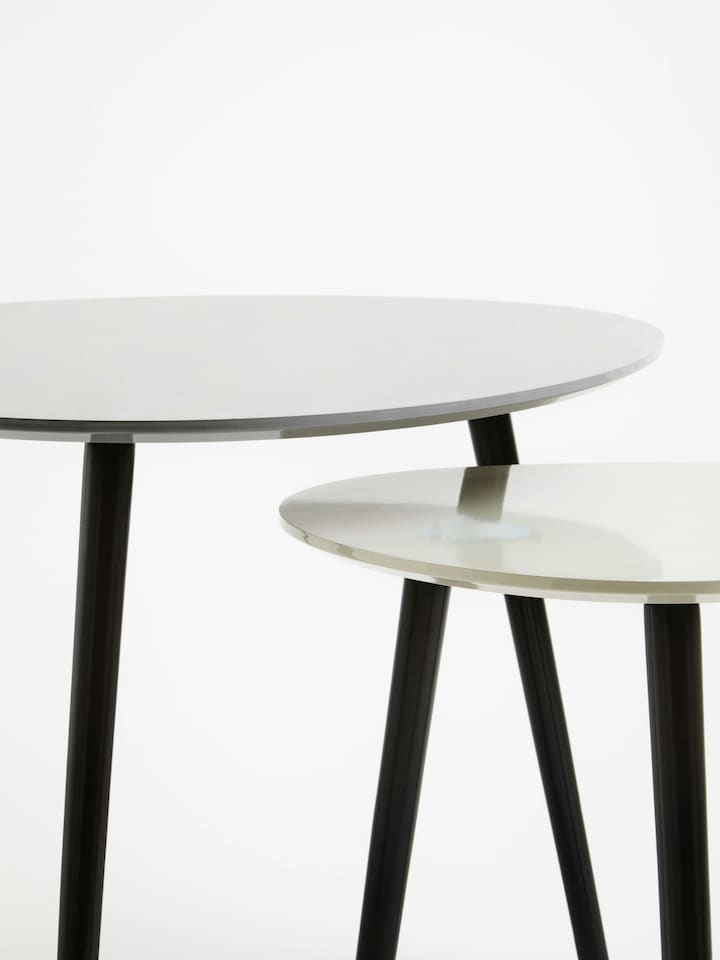 image 1 of Orsina Grey Set of 2 Nesting Tables, Triangular Nest of Tables with Three Legs, Sturdy Side Tables for Home, Office