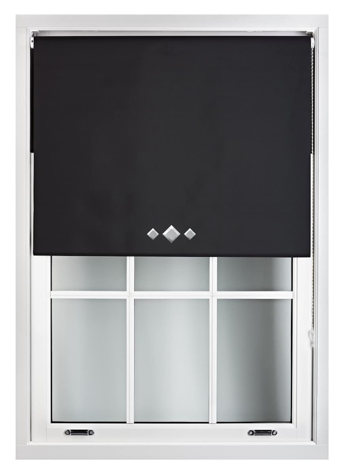 image 1 of Blackout Roller Blind Diamond Eyelet | Metal Fittings | Black | Black