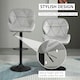 image 3 of HOMCOM Bar Stool Set of 2 Fabric Adjustable Height Counter Chairs Light Grey