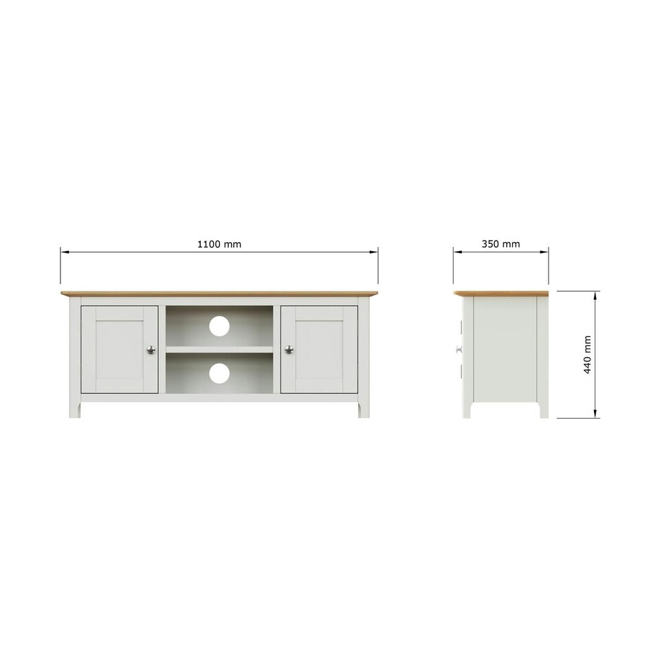 image 1 of Taberno Oak 2 Door TV Unit Linen White White