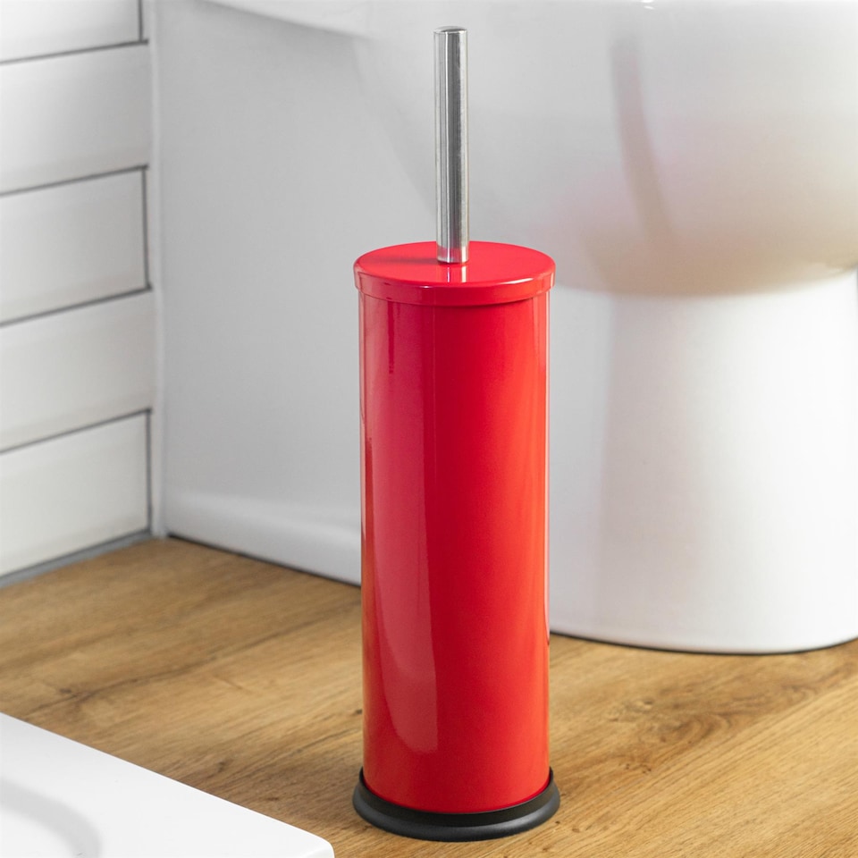 image 1 of Harbour Housewares Round Toilet Brush - Red | Red | Red