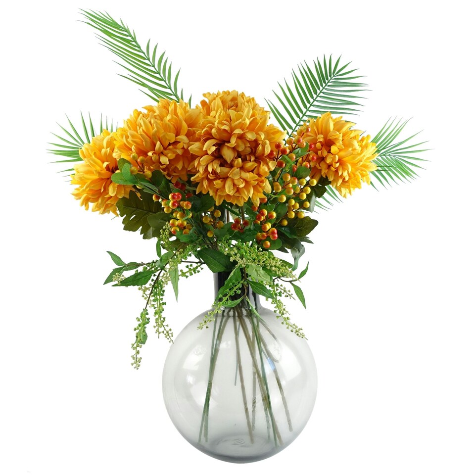 image 1 of Pack of 6 x 75cm Extra Large Reflex Chrysanthemum - Gold