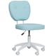 image 1 of Vinsetto Cute Armless Office Chair, Small PU Leather Computer Desk Chair with Adjustable Height, Swivel Wheels, Mid Back, Light Blue