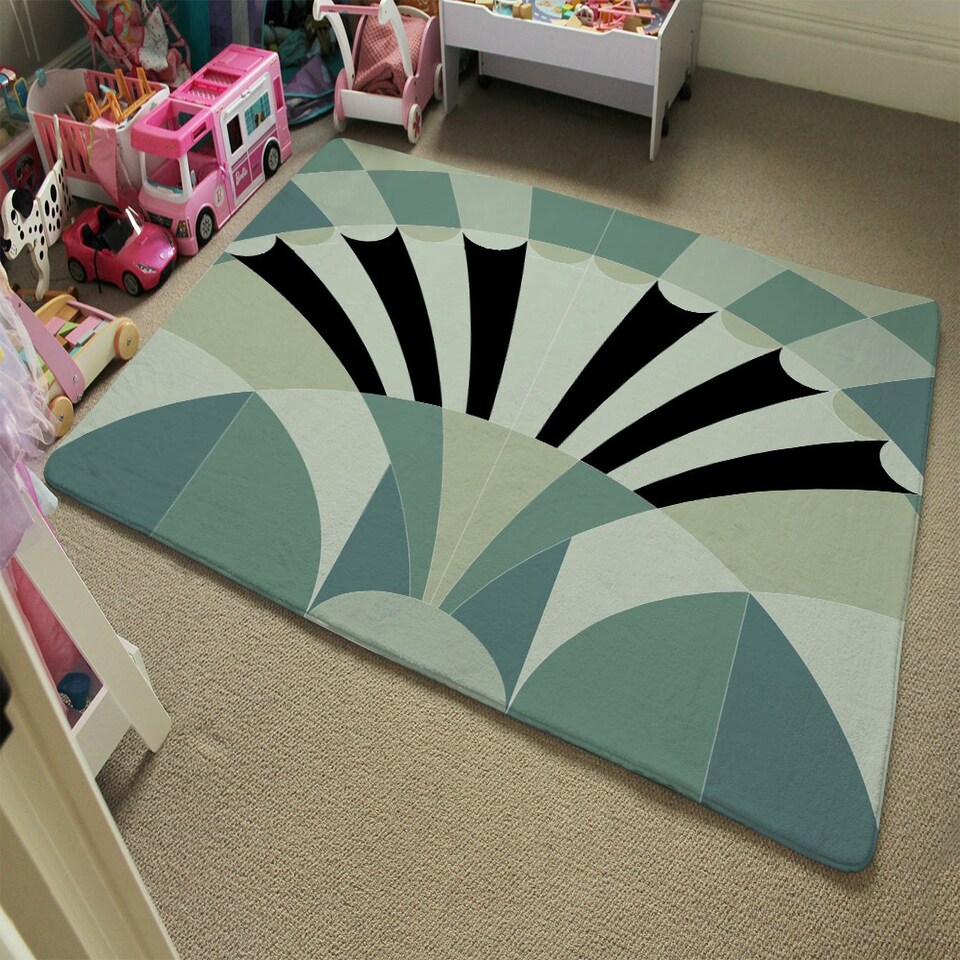 image 1 of Green Geo Arches (Rug) Green | Medium: 80x150cm