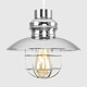 image 1 of ValueLights Penglai Silver Ceiling Pendant Shade and B22 Pear LED 4W Warm White 2700K Bulb