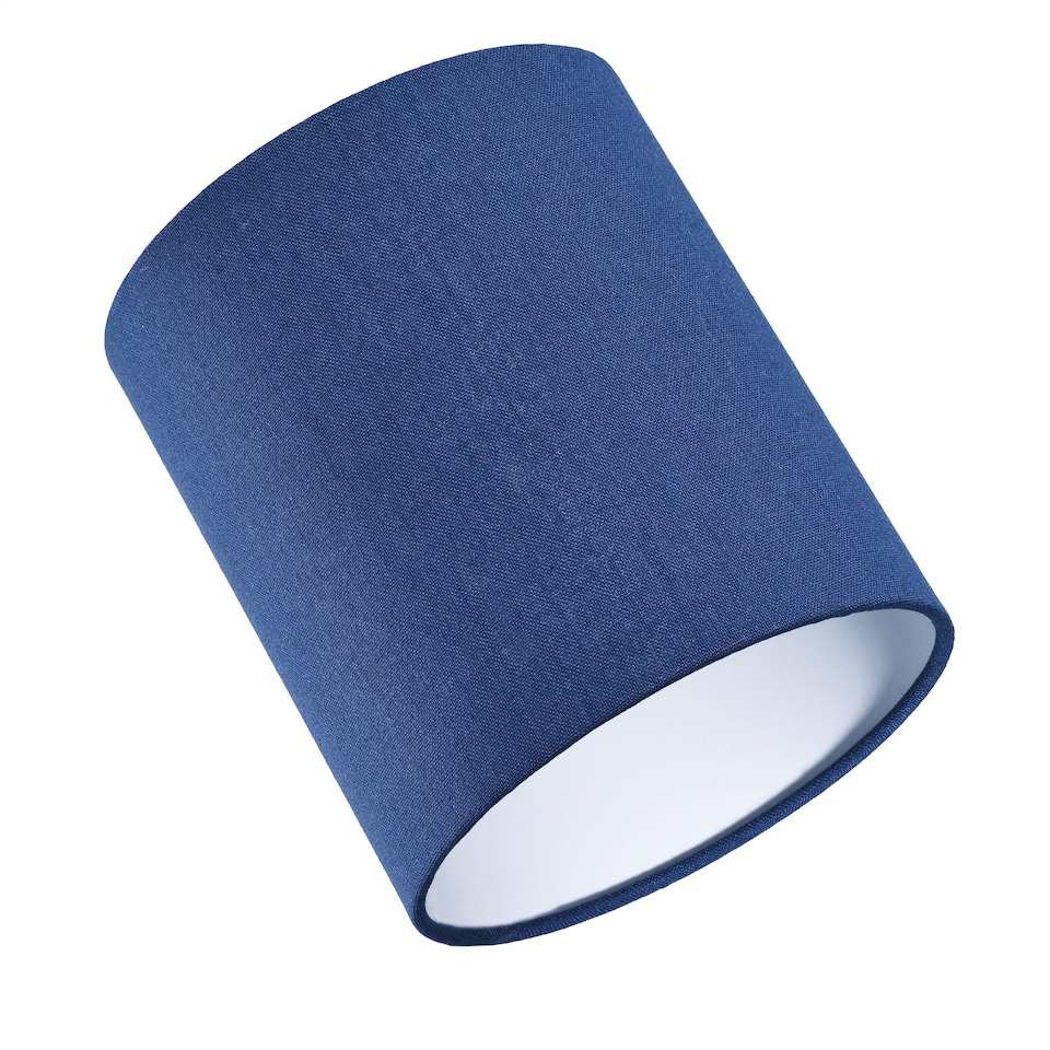image 1 of Contemporary and Elegant Midnight Blue Linen Fabric 18cm Cylinder Lamp Shade | Blue | Midnight Blue | 1