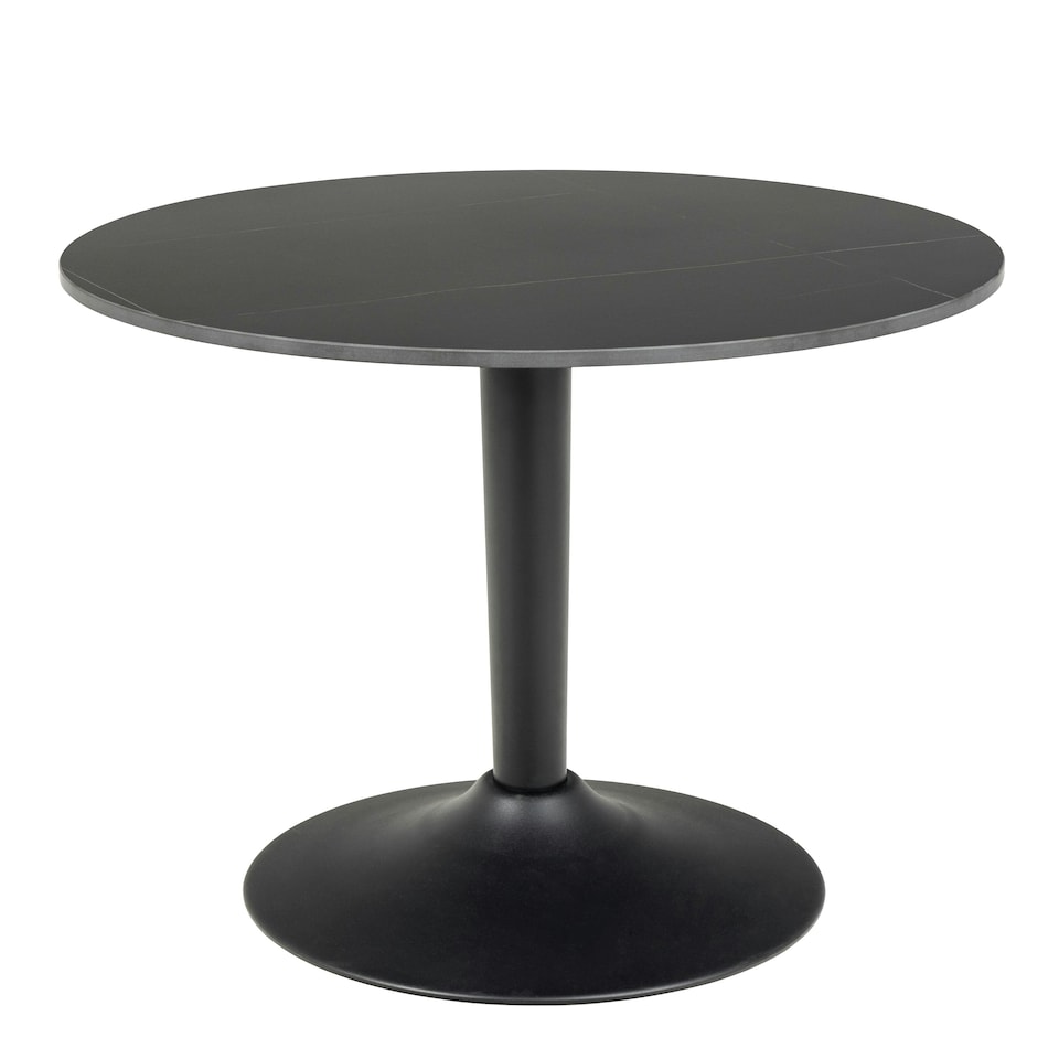 image 1 of Malta Ceramic Round Coffee Table in Matt black 60x45cm