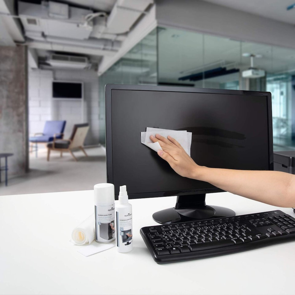 image 1 of Durable PC Tech Cleaning Kit | Screen Spray, Foam Spray, Wipes & Keyboard Tool