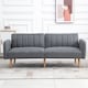image 7 of HOMCOM 3 Seater Sofa Bed, Convertible Linen Fabric Sofa Couch, Click Clack Sofabed with Adjustable Split Backrest for Living Room, Bedroom, Guest Room, Grey