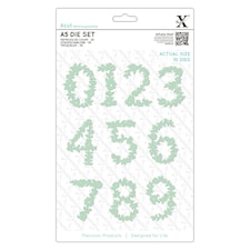 Xcut Dies - Floral Numbers, Silver, A5