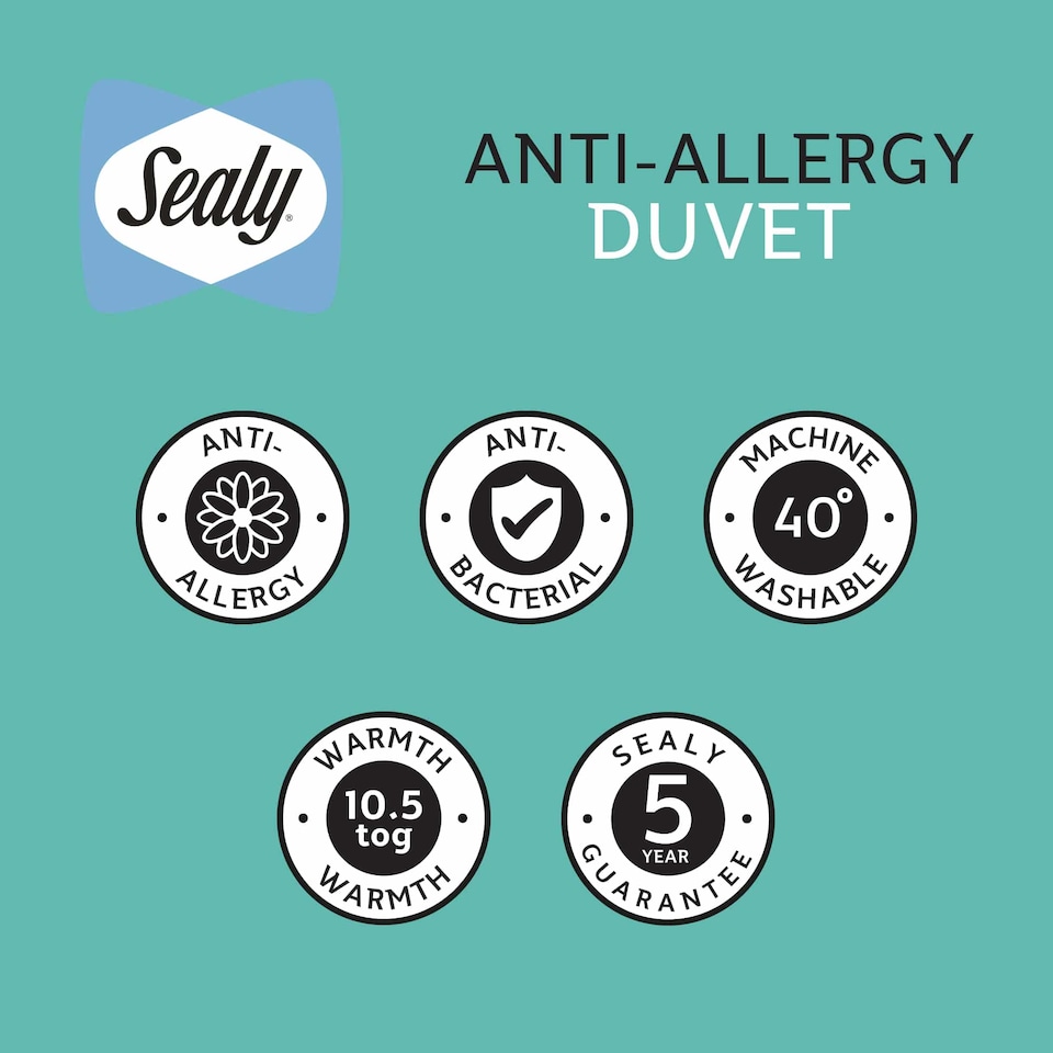 image 1 of Sealy Anti-Allergy Duvet 10.5 tog | White | King
