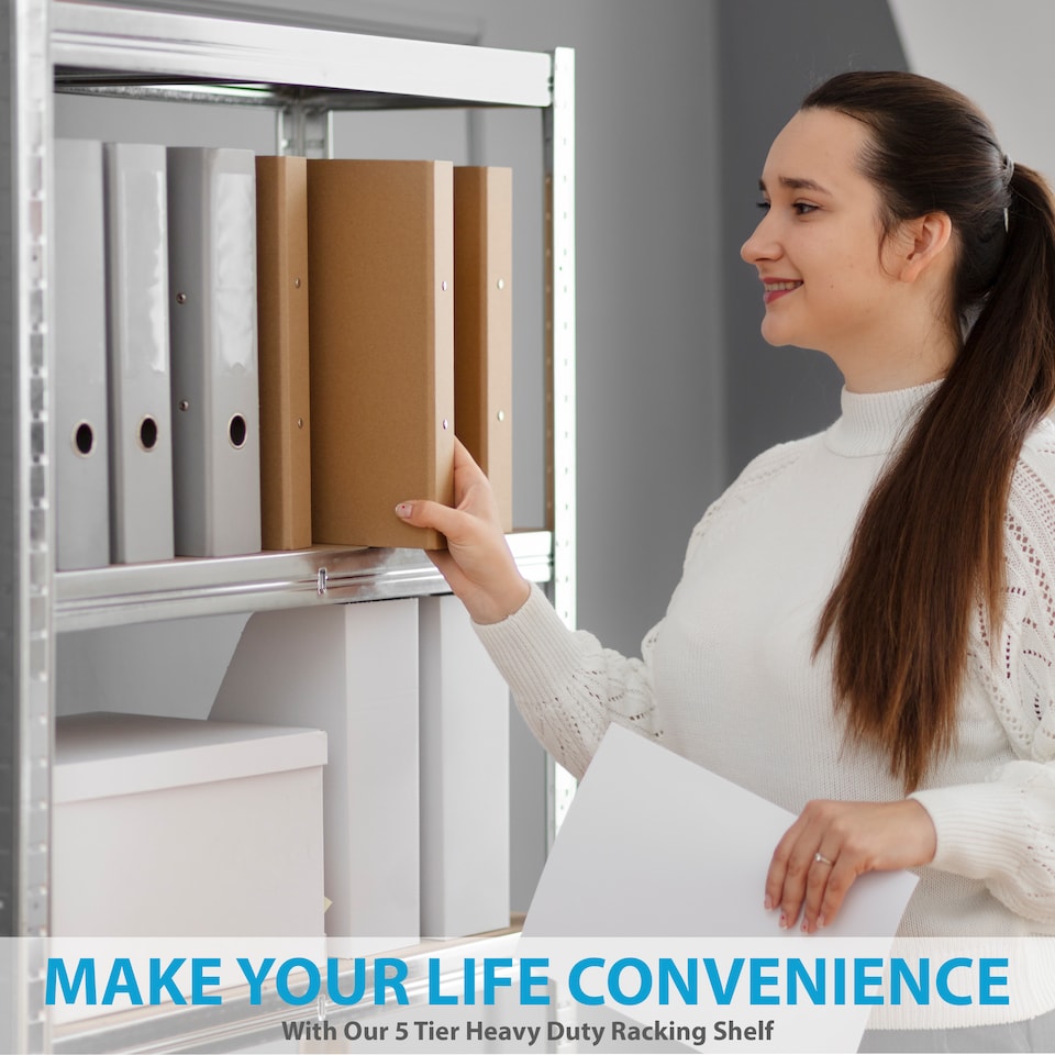 image 1 of 5 Tier Racking Shelf Heavy Duty Garage Shelving Storage Shelves Unit 150x70x30cm