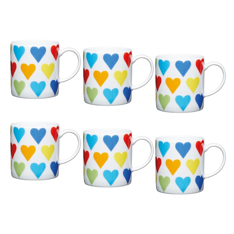 KitchenCraft Heart Espresso Cups Pack of 6