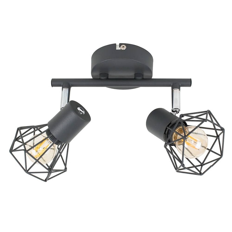 image 1 of ValueLights Angus Industrial Matte Grey Spotlight & Bulb | Grey