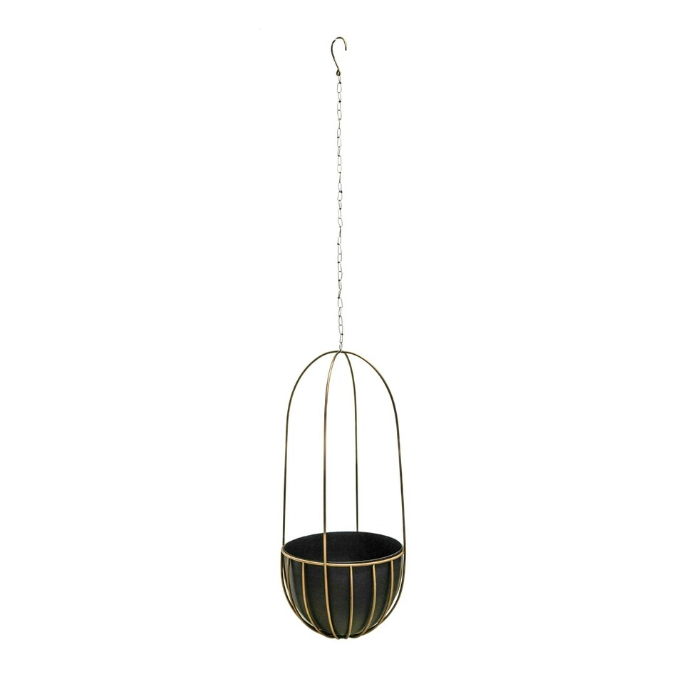 image 1 of Indoor Tall Kensington Hanging Planter Bronze