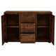 image 2 of Interiors by Premier Two‑Door Three‑Drawer Sheesham & Acacia Sideboard, Solid Natural Wood Buffet Cabinet Brown