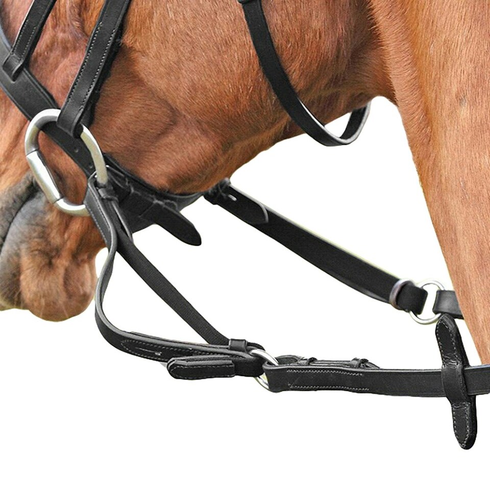 Shires Flexible Leather Horse Reins - Black - Pony