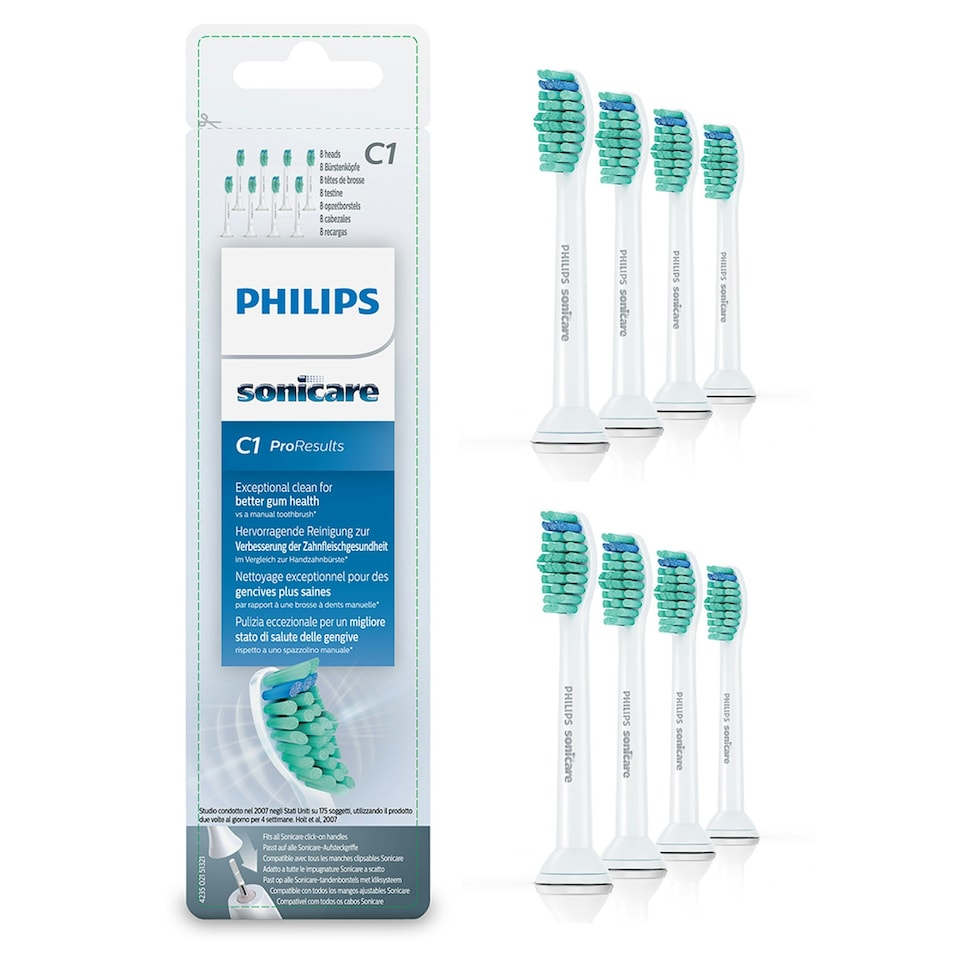 image 1 of Philips Sonicare HX6018/07 ProResults Brush Heads 8 Pack White