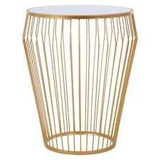Avantis Round Side Table With Gold Polished Frame Gold