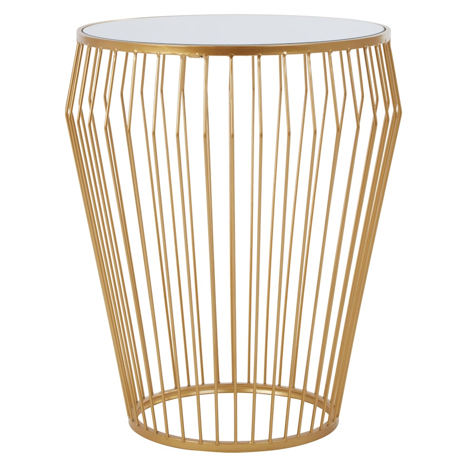 image 1 of Avantis Round Side Table With Gold Polished Frame Gold
