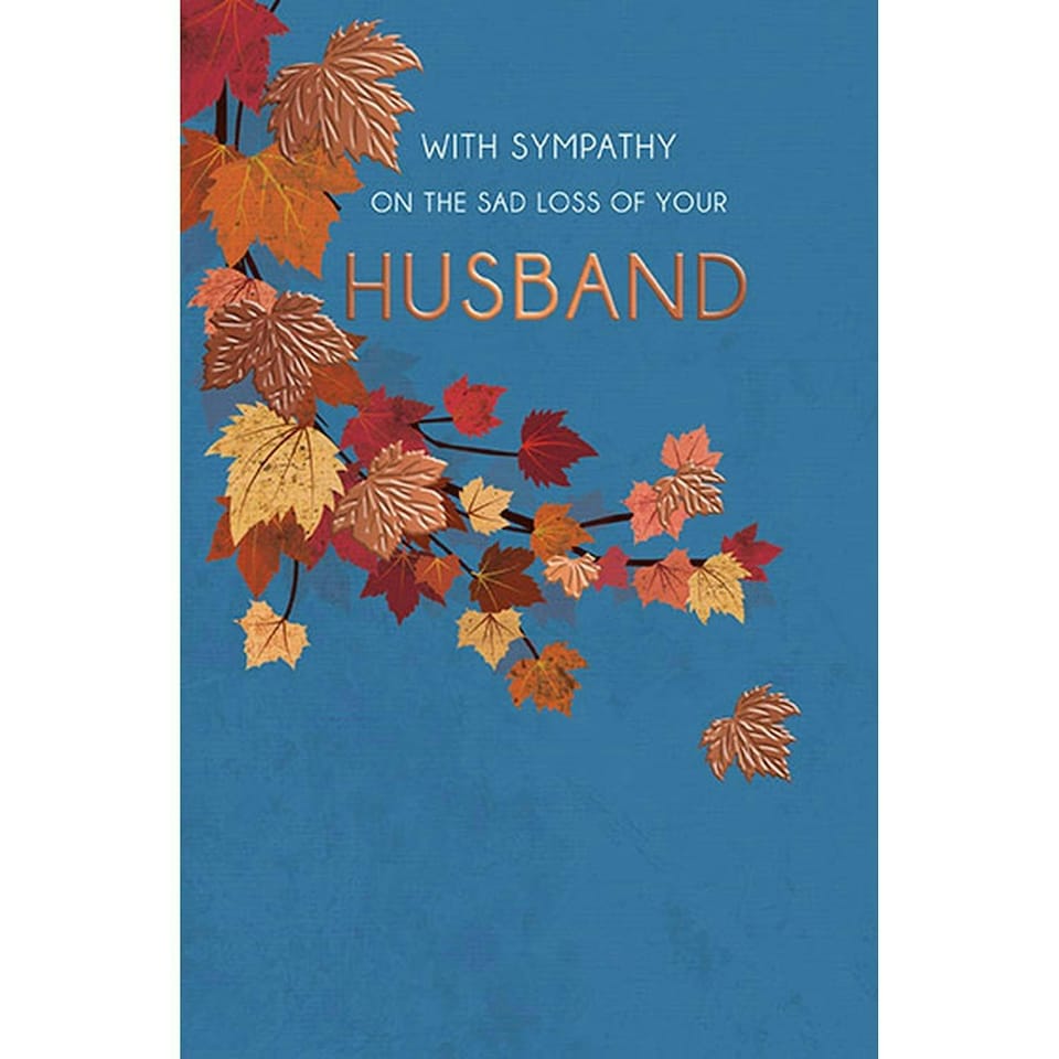 Words 'n' Wishes Traditional On the Loss of your Husband Sympathy Card, Rose Gold Foil, UK Made