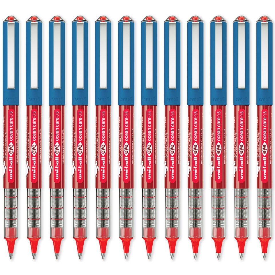 image 1 of Uni-Ball Eye Ocean Care Rollerball Pens UB-150ROP 0.5mm Pack of 12
